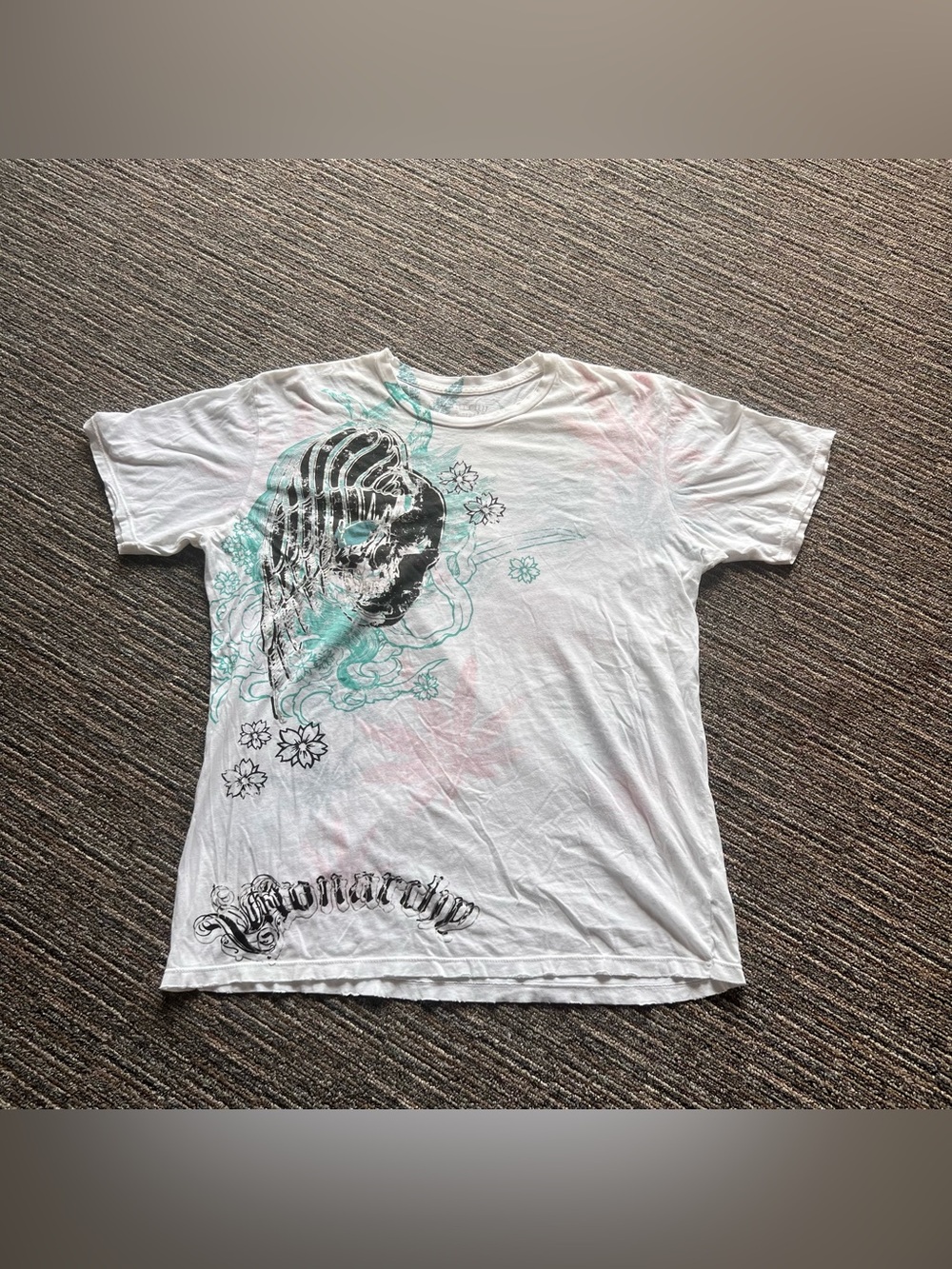 Y2K Vintage Monarchy 2000s AOP Grunge reversible white graphic Wings Distressed